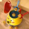 Kids Vacuum Cleaner Toy Set with Push Walker Bell Ball Spade 360 Degrees Rotating Tackle Throwing Game Skill Development Hand-Eye Coordination