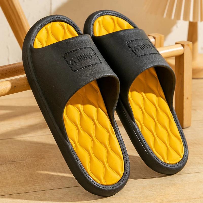 

Модные удобные домашние тапочки с мягкой подошвой, женские модные разноцветные нескользящие тапочки для пары, летние легкие шлепанцы на плоской подошве для пляжа 36-37