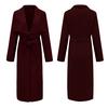 Womens Winter Lapel Button Long Trench Coat Jacket Ladies Overcoat Outwear