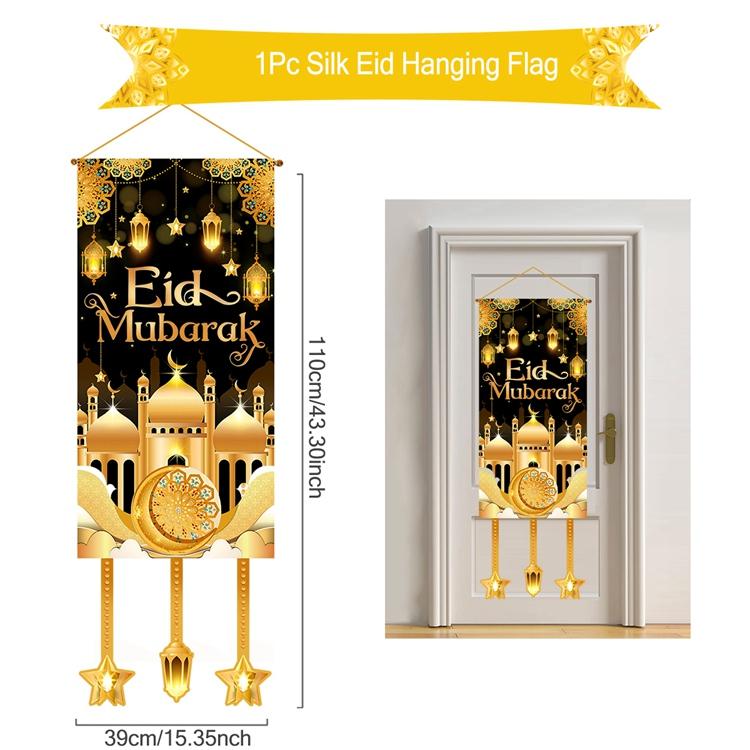 Eid Mubarak Dekobanner 2026 Kareem Ramadan Deko für Zuhause Ramadan Mubarak Hängende Flagge Islamische Muslimische Party Deko Eid Al Adha