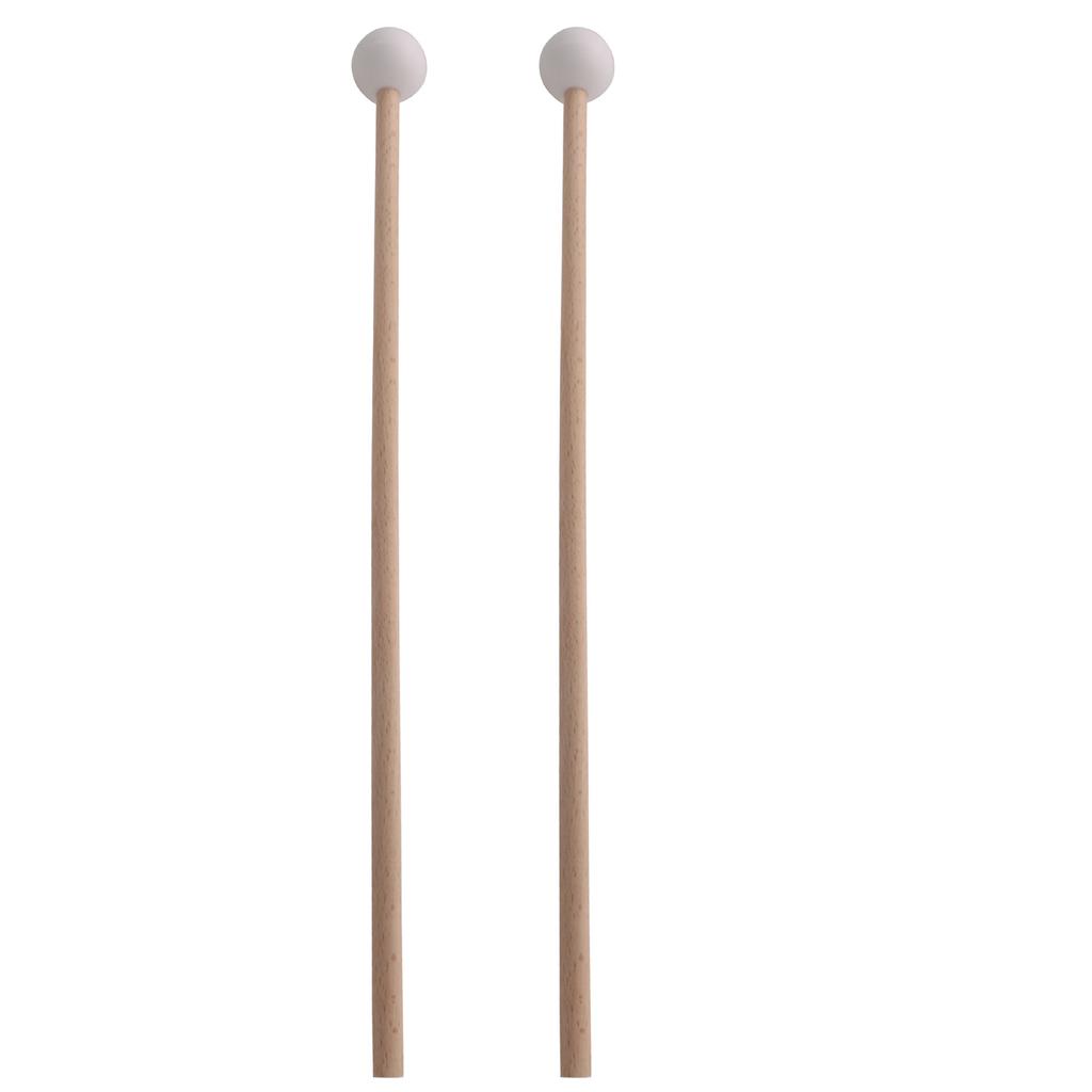 Marimba Keyboard Mallets Rubber Heads Wood Glockenspiel Chime Sticks for Xylophone Marimba Harp White
