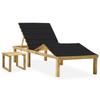 Day and Night - Day and Night Garden Lounger with Impregnated Pine Wood Table and Cushion