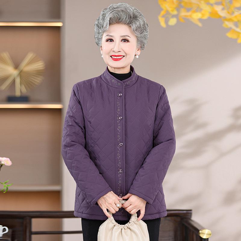 

Elderly Women s Winter Cotton Jacket with Velvet Lining - Warm, Large Size 3XL (for 115-130 kg)