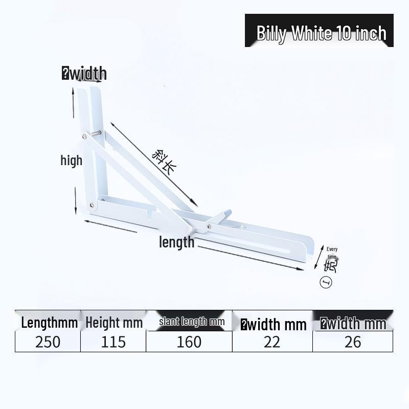 304 Stainless Steel Folding Triangle Bracket for Load-Bearing Storage Support