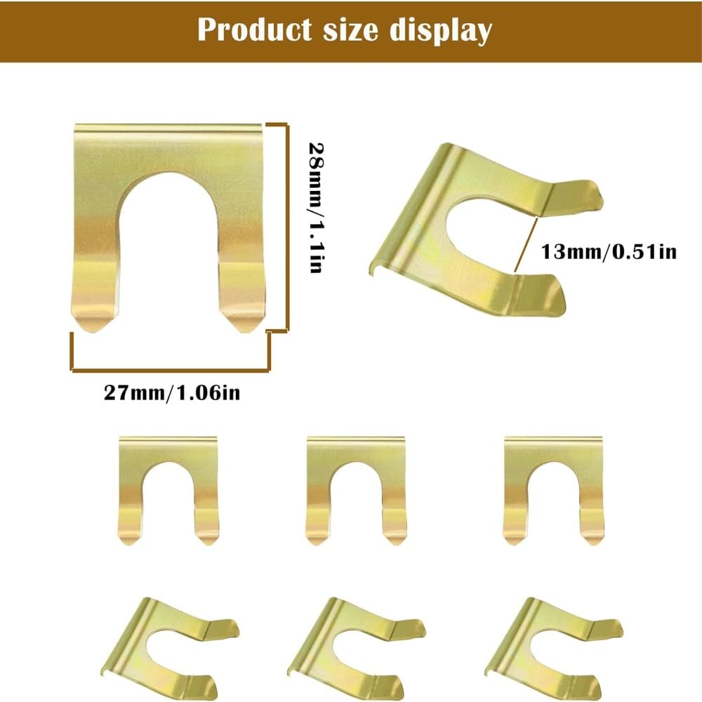 20pcs Brake Line Clips, U Shaped Metal Retainer Clips Replacement