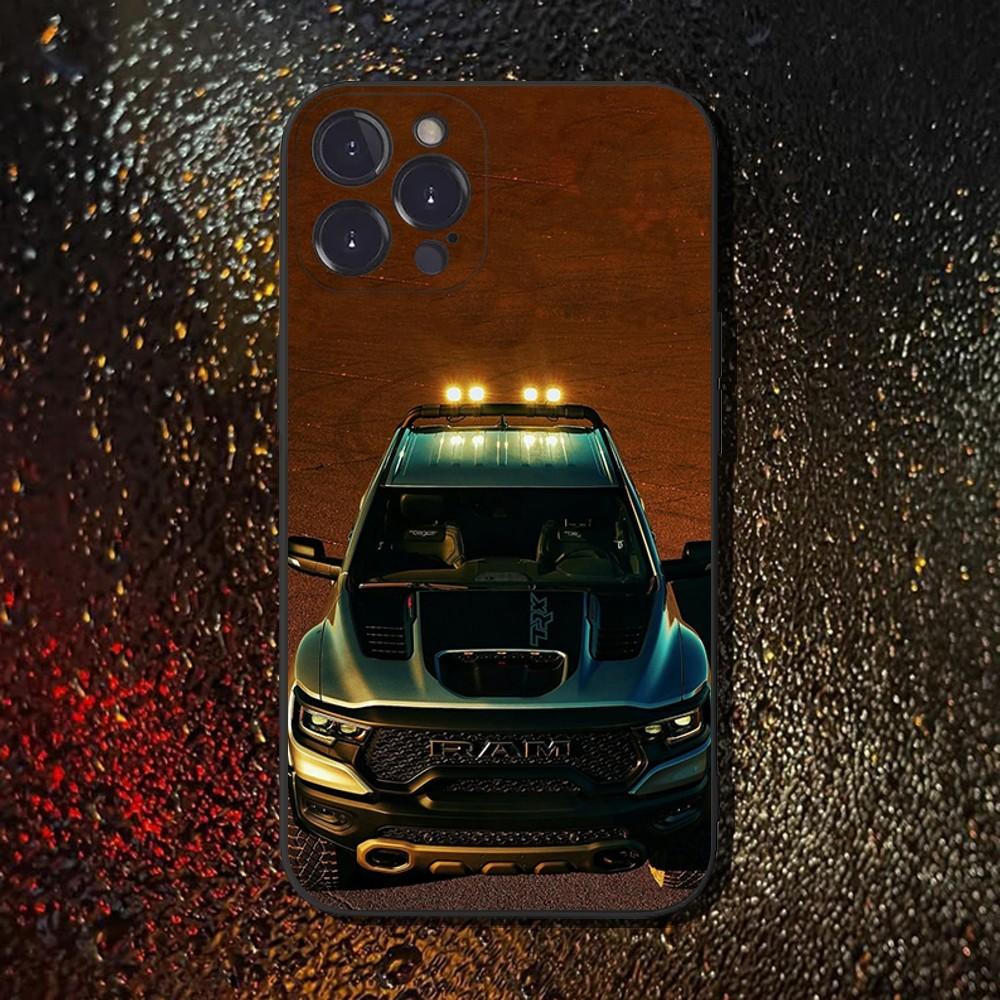 AUTO R-RAM 1500 TRX Handyhülle Für iPhone 16,15,14,13,12,11 Plus,Pro Max,XS,X,XR,SE,Mini,8,7,Weiche Silikon Schwarze Abdeckung
