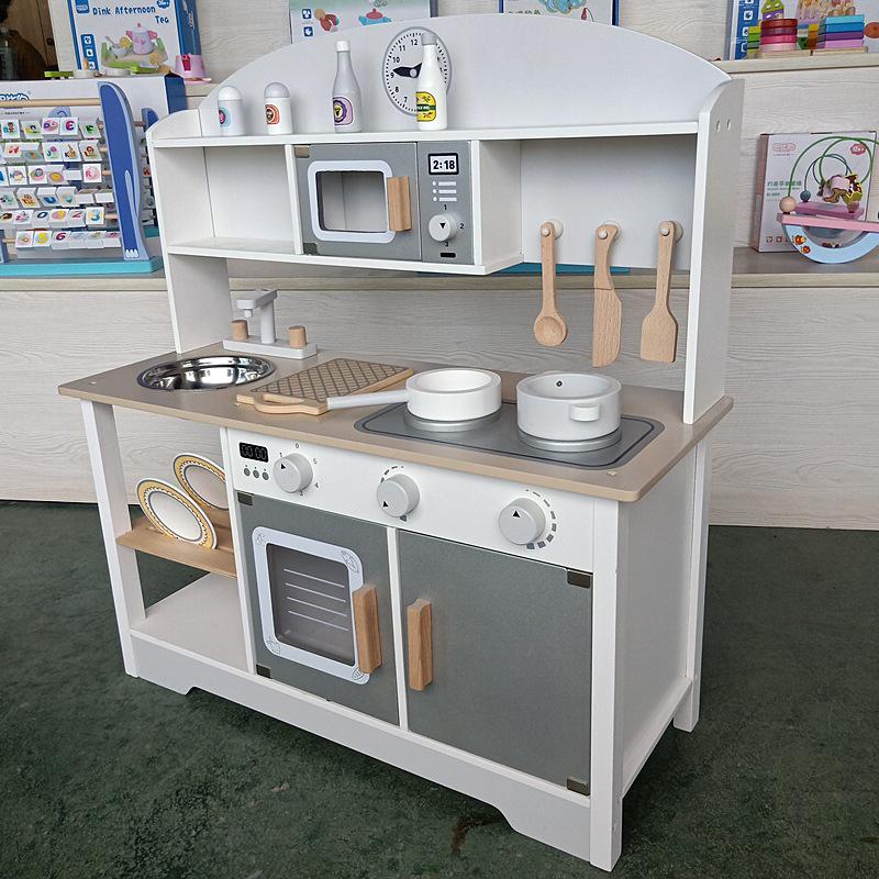 Wooden Play Kitchen Set for Kids: Pretend Cooking Toys for Boys and Girls