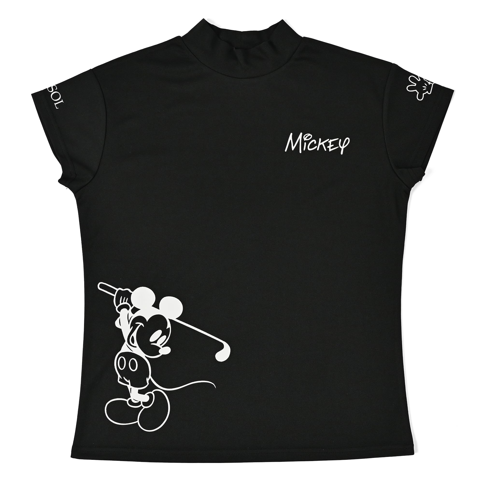 

7850 Футболка с коротким рукавом и воротником-стойкой «Микки Маус» [Delsol] (3L) чёрный