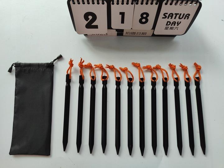 12 Szt 18Cm Śledzie Do Namiotu Typu Y Na Kemping, Plażę, W Góry + Torbą