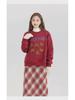 Rode Geruite Wollen Rok met Hoge Taille voor Slanke Peervormige Figuren - Koreaanse Stijl, A-lijn, Perfect voor Lente en Herfst