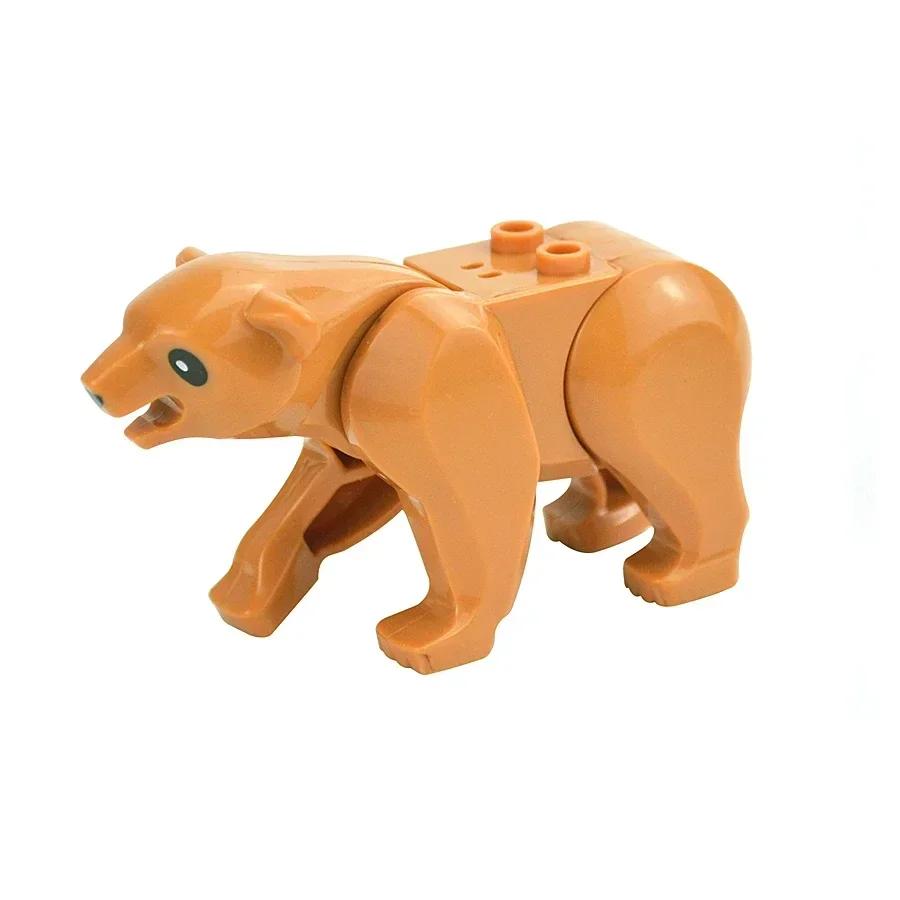 City Animal Building Block Figures Eagle Owl Goat Crocodile Dog Lion Cheetah Parrot DIY Farm Street View Accessories Bricks Gift