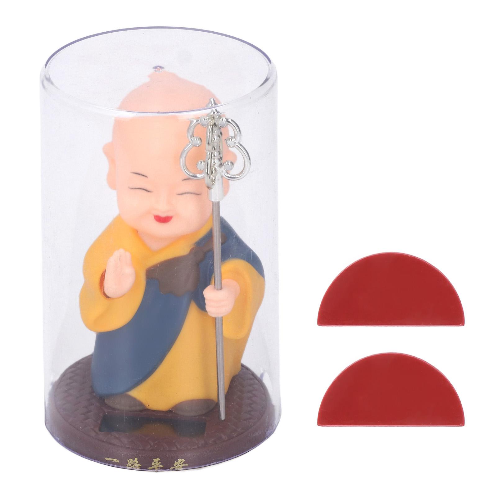 

Маленький монах, светочувствительный, автоматический, кивающий, машущая руками, миниатюрная фигурка монаха для синий