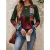 Elegant Women's T-shirt 3D Retro Printing Fashion Long Sleeve Round Neck Regular Top Holiday Weekend Spring and Autumn
