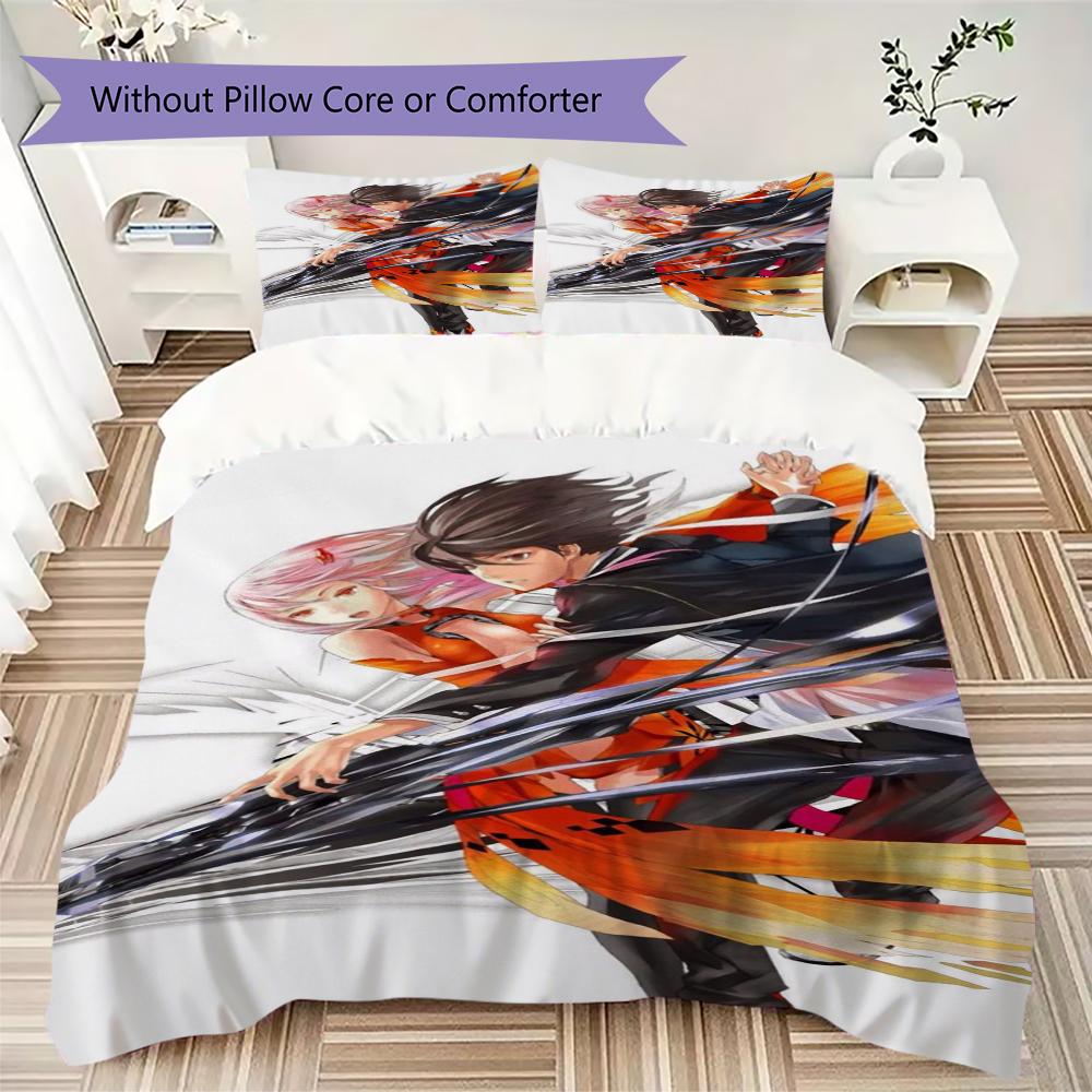 Guilty Crown Pattern Bedding,Quilt Set Quilt Cover Pillowcase Home Birthday Gift(1 * duvet cover + 2 * pillowcase, without core)_lx