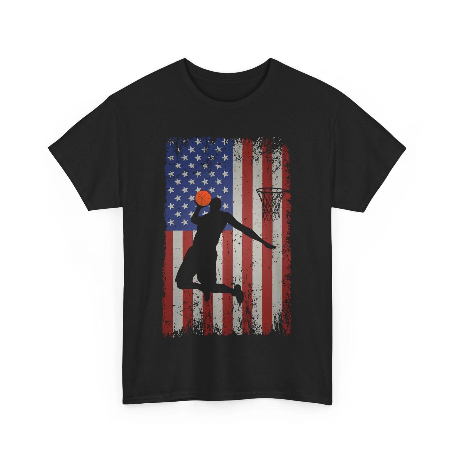 Basketball Player Shirt, Basketball American Flag Shirt, Sports Lovers Shirt S