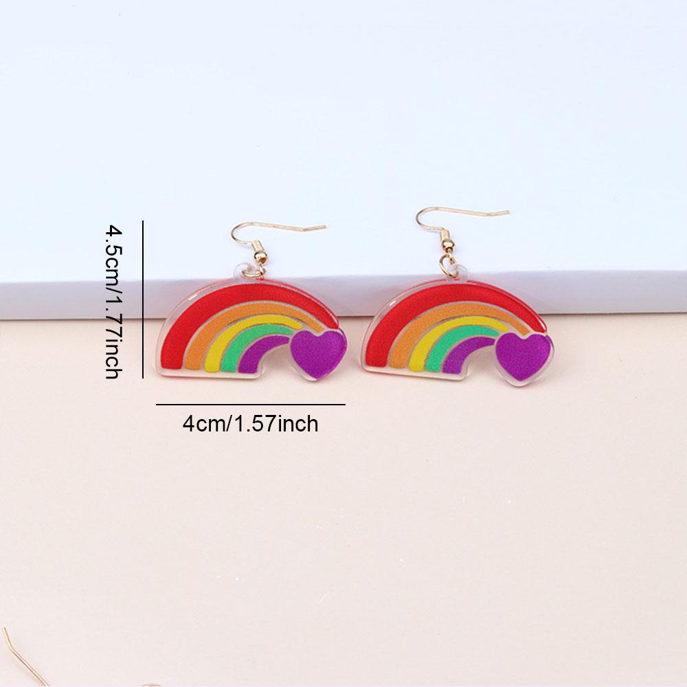 

Сережки Rainbow Bar Love Earrings Прості та модні персоналізовані жіночі сережки з акриловим принтом