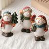Christmas Resin Figurine Snowman Santa Statue Ornament for  Living Space Table Decoration Resin Craft Present
