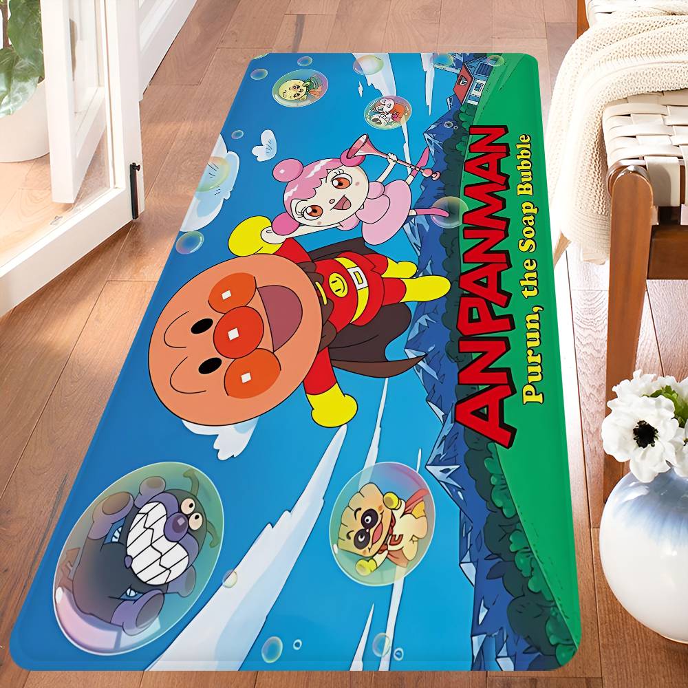 A-Anpanman Anime Bathroom Mat Kids Room Bedroom Decoration Balcony Anti-Slip Doormat Living Room Welcome Rug