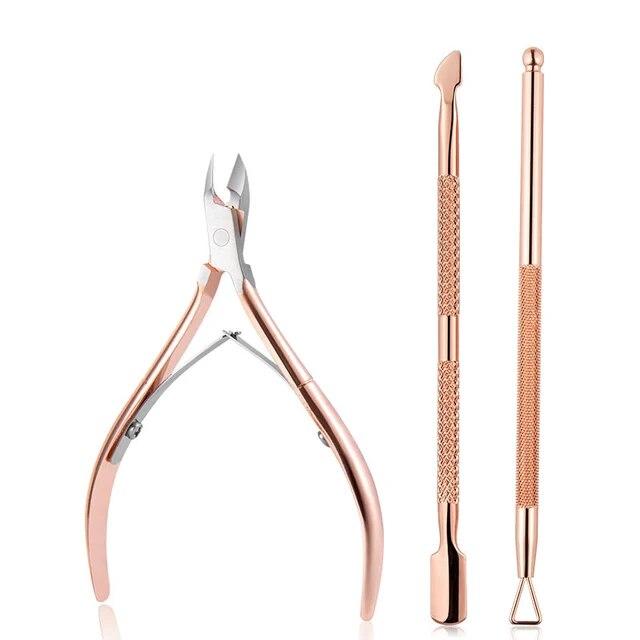 Nagelhaut-Entfernungsklemme Aus Edelstahl – Nagelformung & Maniküre-Werkzeug In Roségold