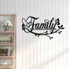 1 Stück Schwarzes Metall Home Schild - Elegante Blume Buchstabe Wandkunst | Happy Home Wanddekoration für Stilvolle Heimdeko