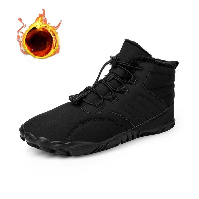 Winter Mid-Length Schneestiefel, Herren Warme Baumwollschuhe mit Fleece, Rutschfeste Wanderschuhe, Dicke Outdoor-Schuhe