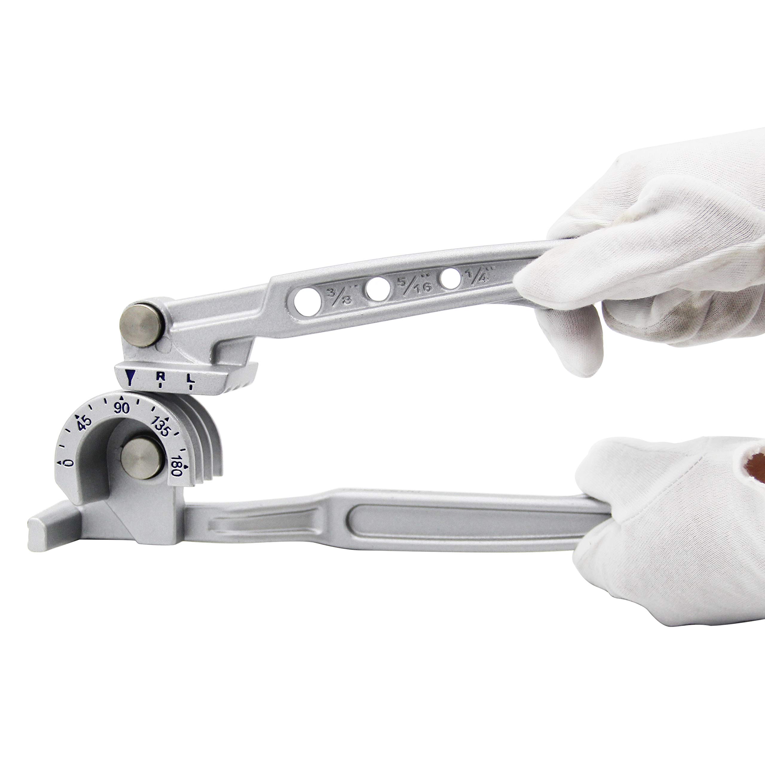 

Bonvoisin Pipe Bender, Lever-Operated Bender, Bends 1/4 , 5/16 , 3/8 , up to 180°, for Soft Copper, Iron, Steel, and Aluminum Pipes, Air Conditioning
