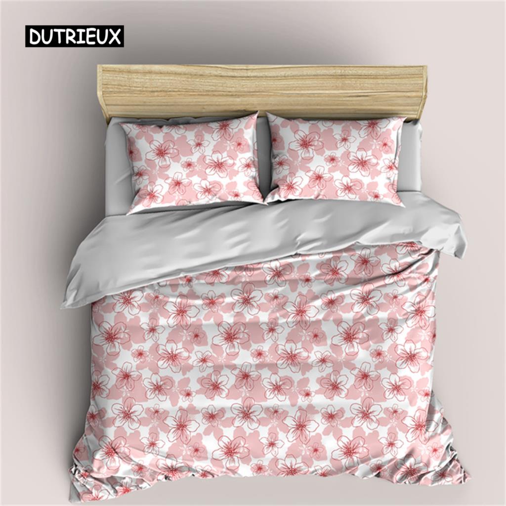 Little Fresh Duvet Cover Botanical Floral Comforter Cover Garden Flower Bedding Set  for Kids Girls Teen Gift Bedroom Decorate