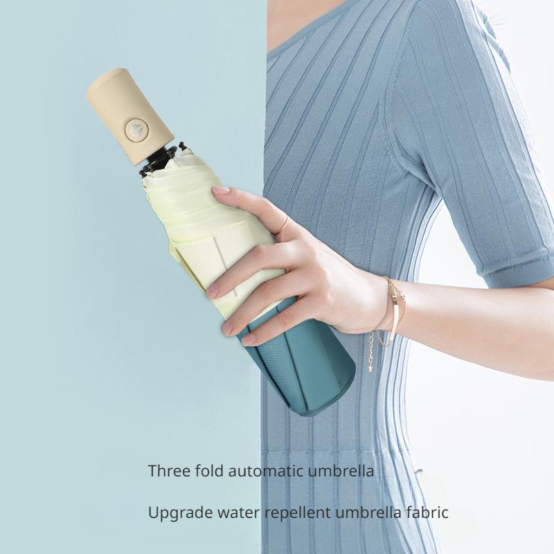 Trzyczęściowy, w pełni automatyczny łącznik krawędziowy Koreański mały, składany parasol z samoczynnie otwierającym się i zamykanym potrójnym parasolem