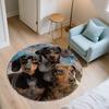 Corgi Theme pattern round rug,Carpet Rug for Living Room Bedroom Playroom ,Non-slip Floor Mat,Holiday Gifts and Birthday Gifts.