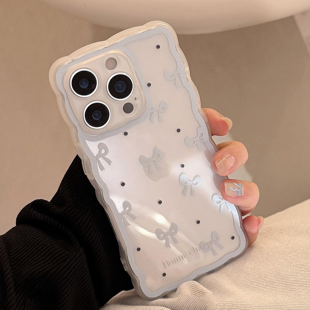 Blau Schleife Geeignet für Iphone16promax Apple 15 Handyhülle 11 Transparent 13 Nische 1412