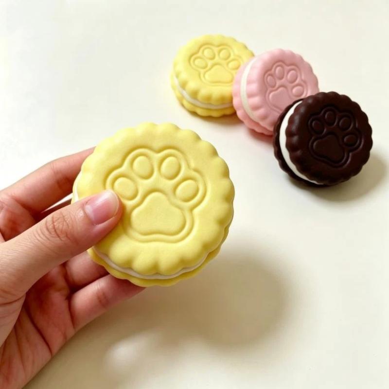 Cat Paw Biscuit Stress Relief Toy 1Pcs Soft Slow Rebound Realistic Fidget Toy for Kids Classroom Reward Gift