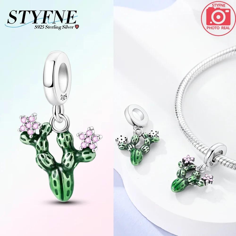 Copper Green Series Tree Cactus Leaves Pendant Diy Charm Beads Fit Original Bangle Charms Bracelet Women Jewelry