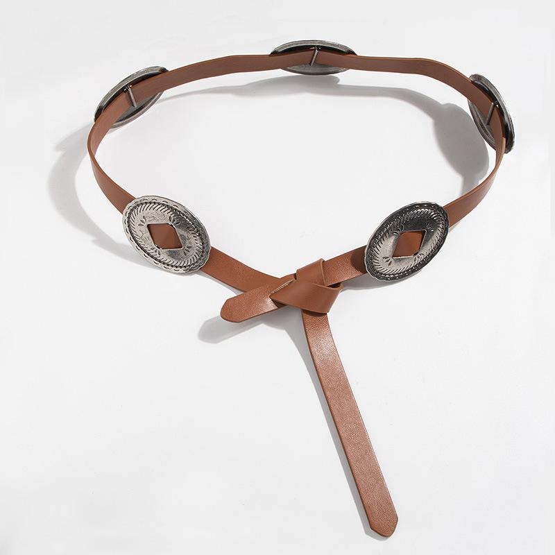 New European and American Retro Ethnic Style Wears Large Carved Accessories for Women's Casual Versatile Belt