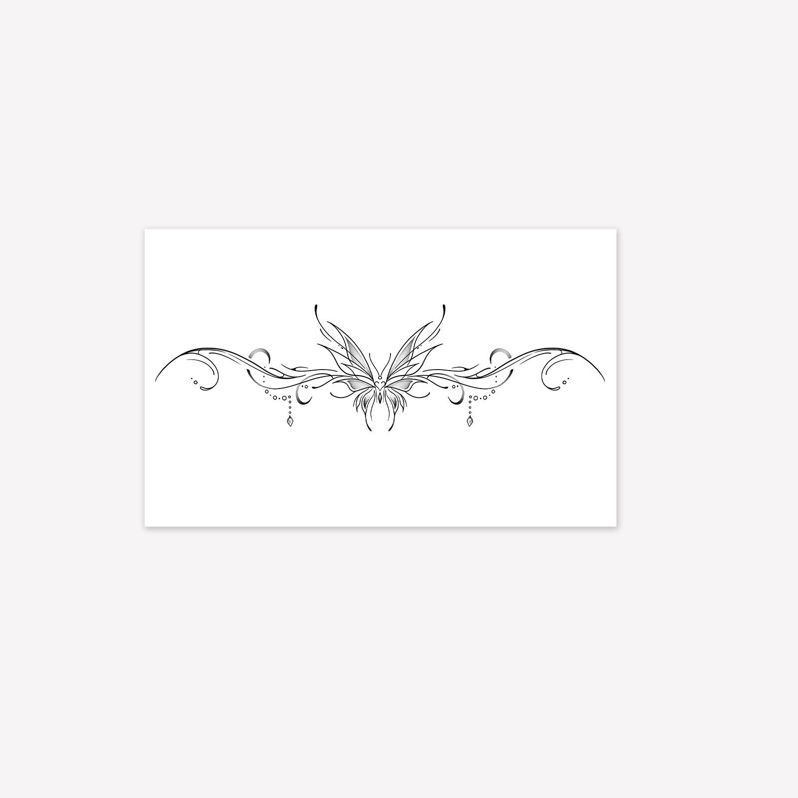 Herbal Juice Semi-Permanent Personality Simple Butterfly Pendant Succubus Tattoo Sticker 19*12