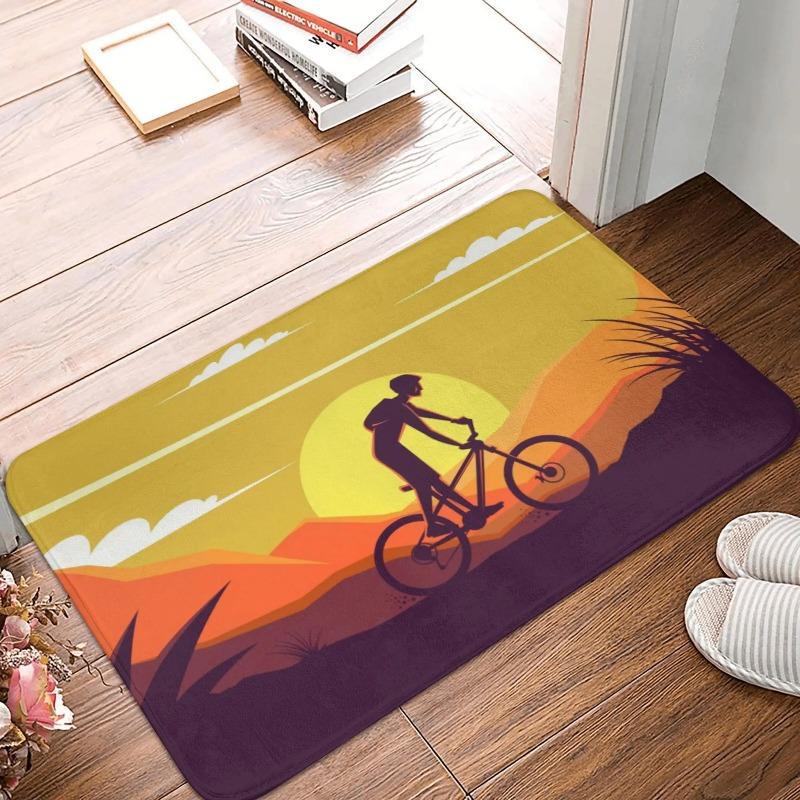 MTB Bike Door Floor Kitchen Bath Living Room Mat Anti-Slip Outdoor Bicycle Cyclist Biking Doormat Entrance Rug Carpet Footpad