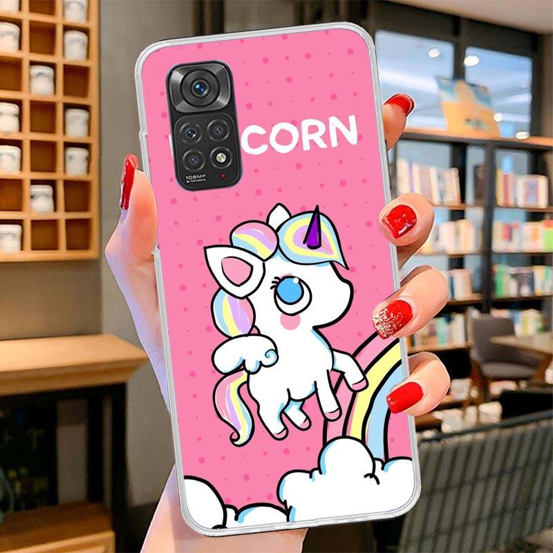 Pink Unicorn Rainbow Cover Phone Case For Xiaomi Redmi Note 15 14 13 12 11 10 Pro Plus 14S 12S 11S 11T 11E 10S Soft Fundas Shell