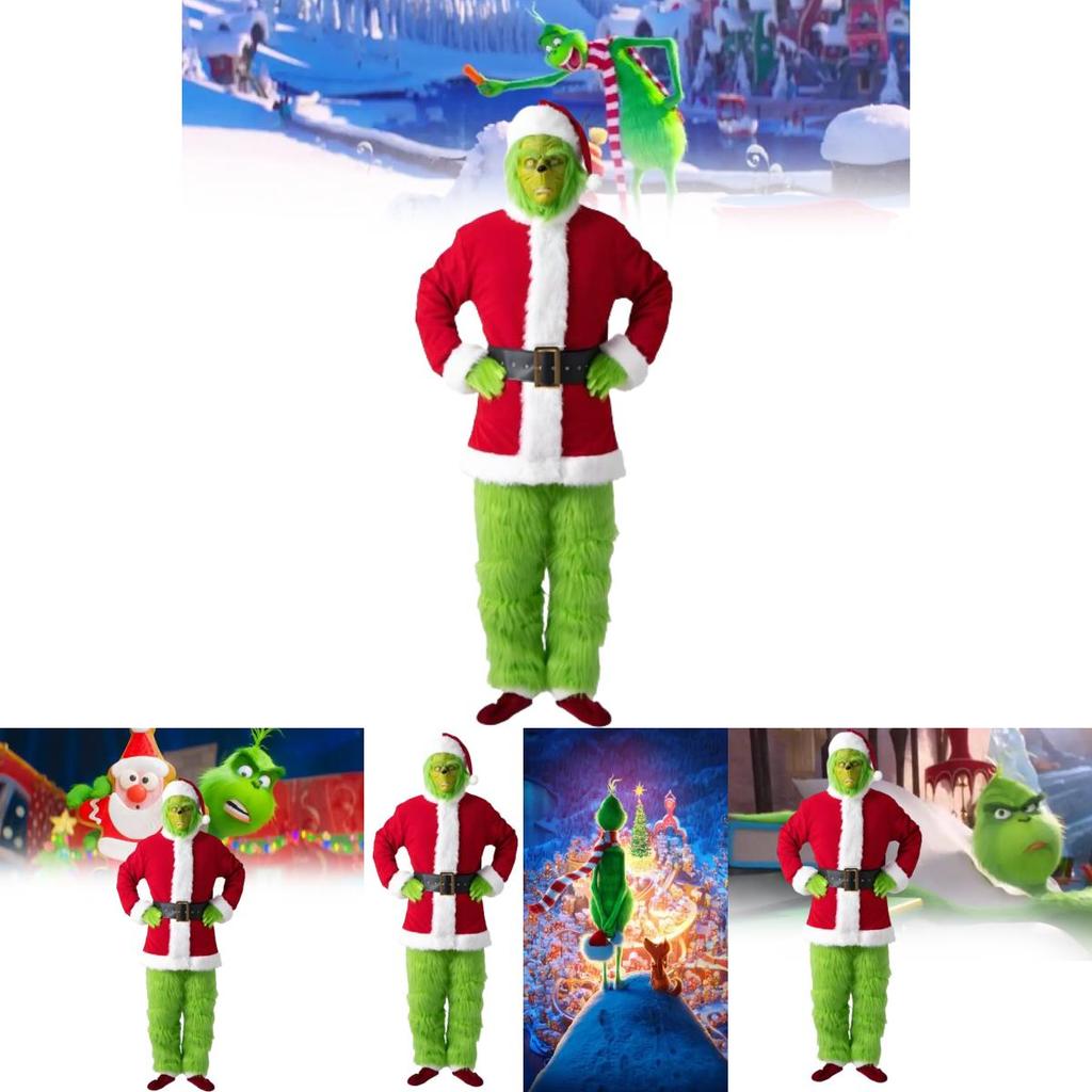 The Grinch Christmas Costume Cosplay Outfit For Adults Holiday Party