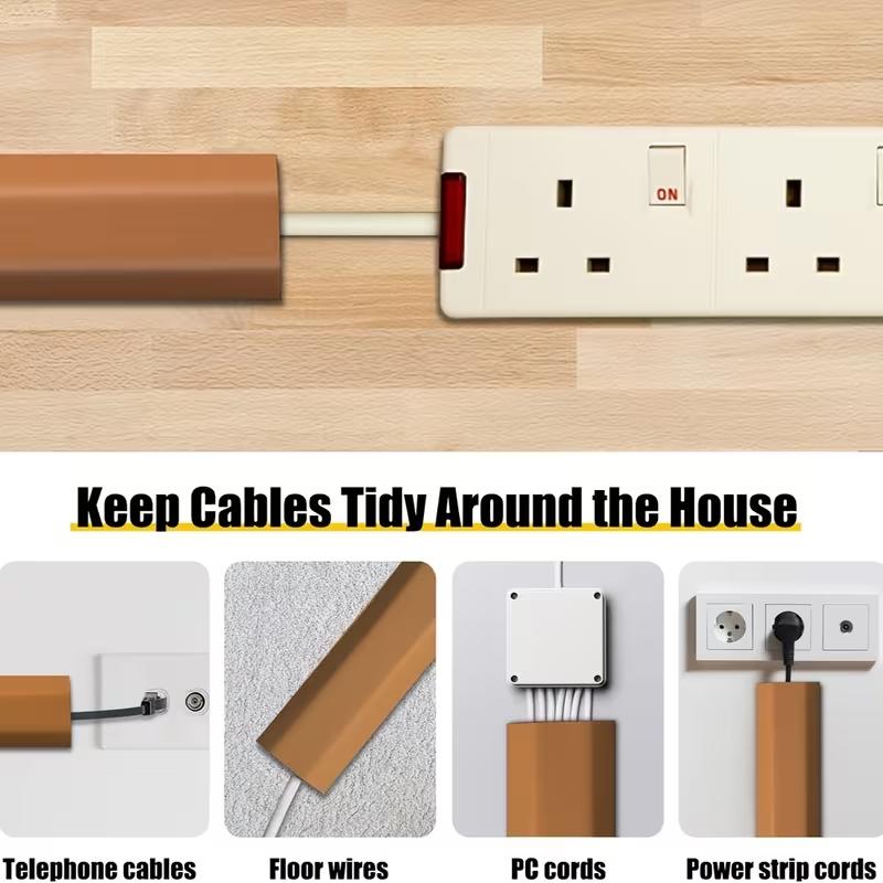 1PC 1m/39.37in Wire Slot Wire Organizer Cable Cover Extension Wiring Duct Protector Cord Protector Floor Cord Cover Power Cable