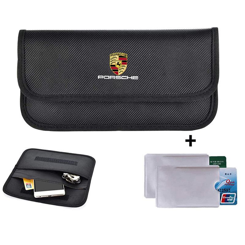 ACDOH1 Auto Handy Signalblocker Tasche Abschirmtasche für Porsche Cayenne Panamera Macan 911 718 Taycan Cayman Schlüsselanhänger
