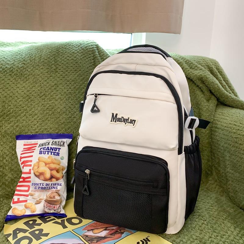 

New large-capacity schoolbag female versatile high school student college student backpack trendy brand junior high school student backpack чорний