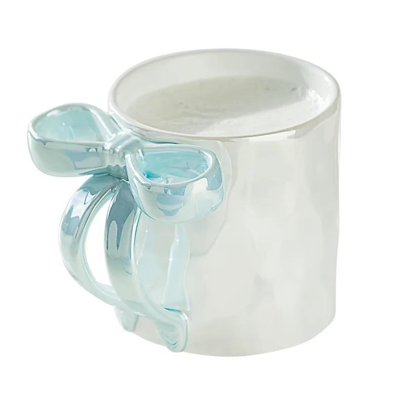 Premium Bowknot Ceramic Mug Creative Water Cup New Breakfast Cup Coffee Cup Women's Home Drinkware Breakfast Plates, Tableware