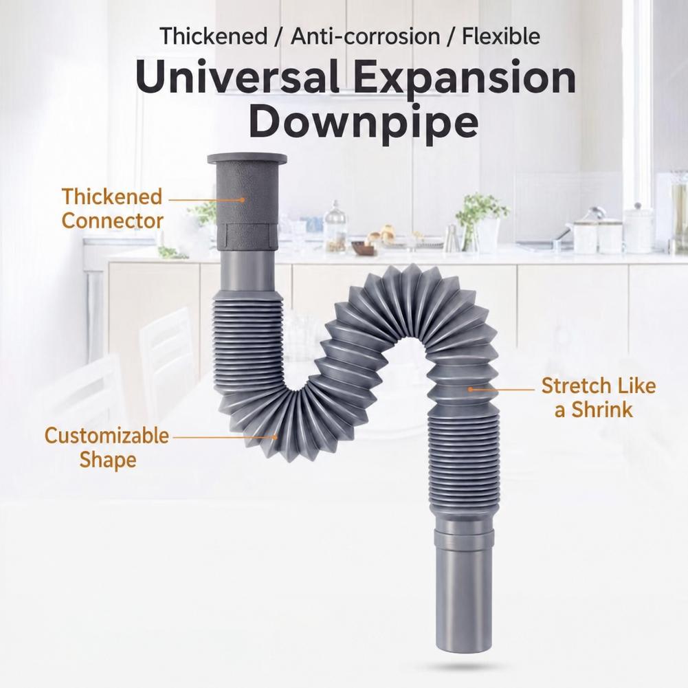 Plastic Corrugated Pipe for RV Sewage Basin Drainage Washbasin & Sink Plastic Hose - Durable Drainage Solution for RVs