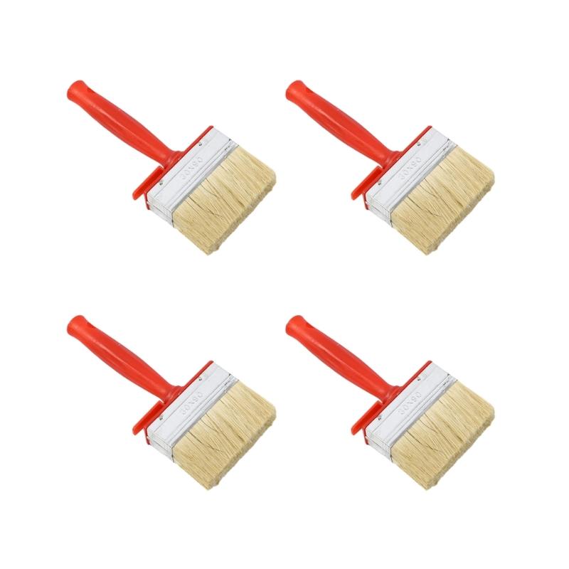 

Набор из 4 профессиональных кистей для стен для покрытий на основе растворителей, морилок, масла для дерева с прочной пластиковой ручкой