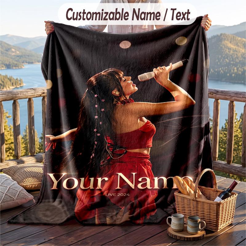 Personalized Flannel Throw Blanket,Ayliva Custom Printed Name, Cozy Plush Blanket For Home Use