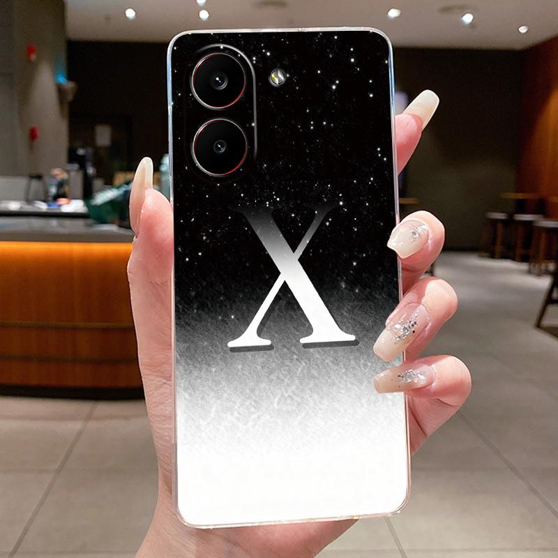 Couple Phone Case For Xiaomi Redmi Turbo 5 /Xiaomi Poco X8 Pro 5G Lucky Letter Flower Pattern Clear TPU Anti-scratch Soft Casing
