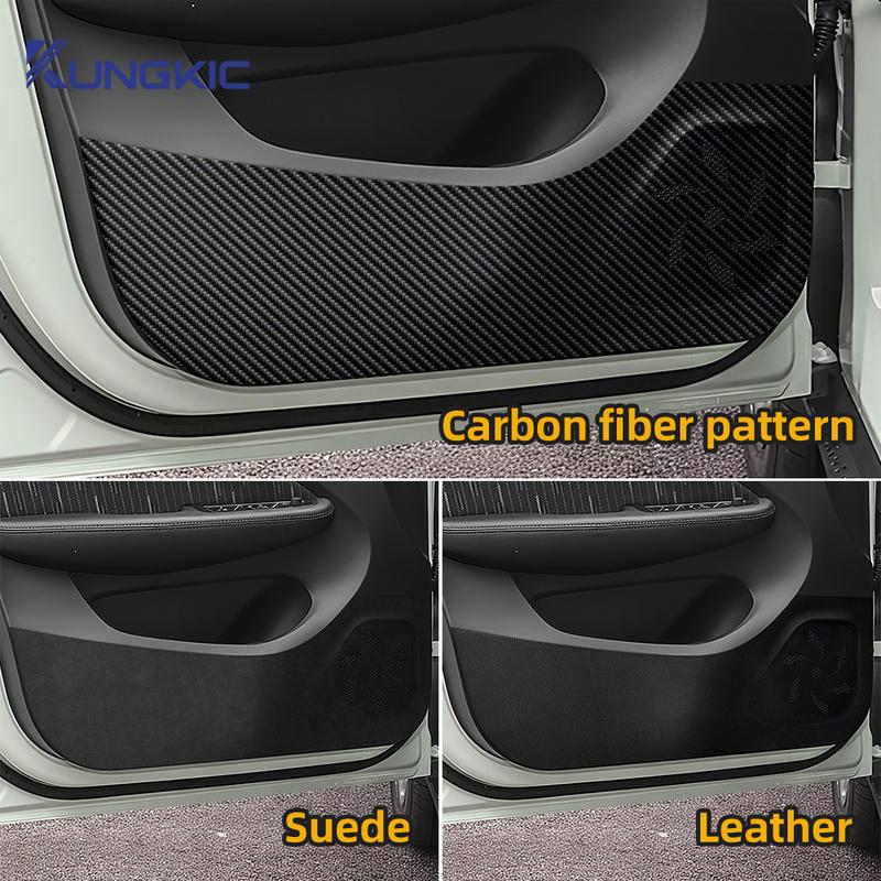 For Leapmotor T03     2024 2025 Door Anti-kick Pad Car Leather Carbon Mat Trim Accessories LHD RHD