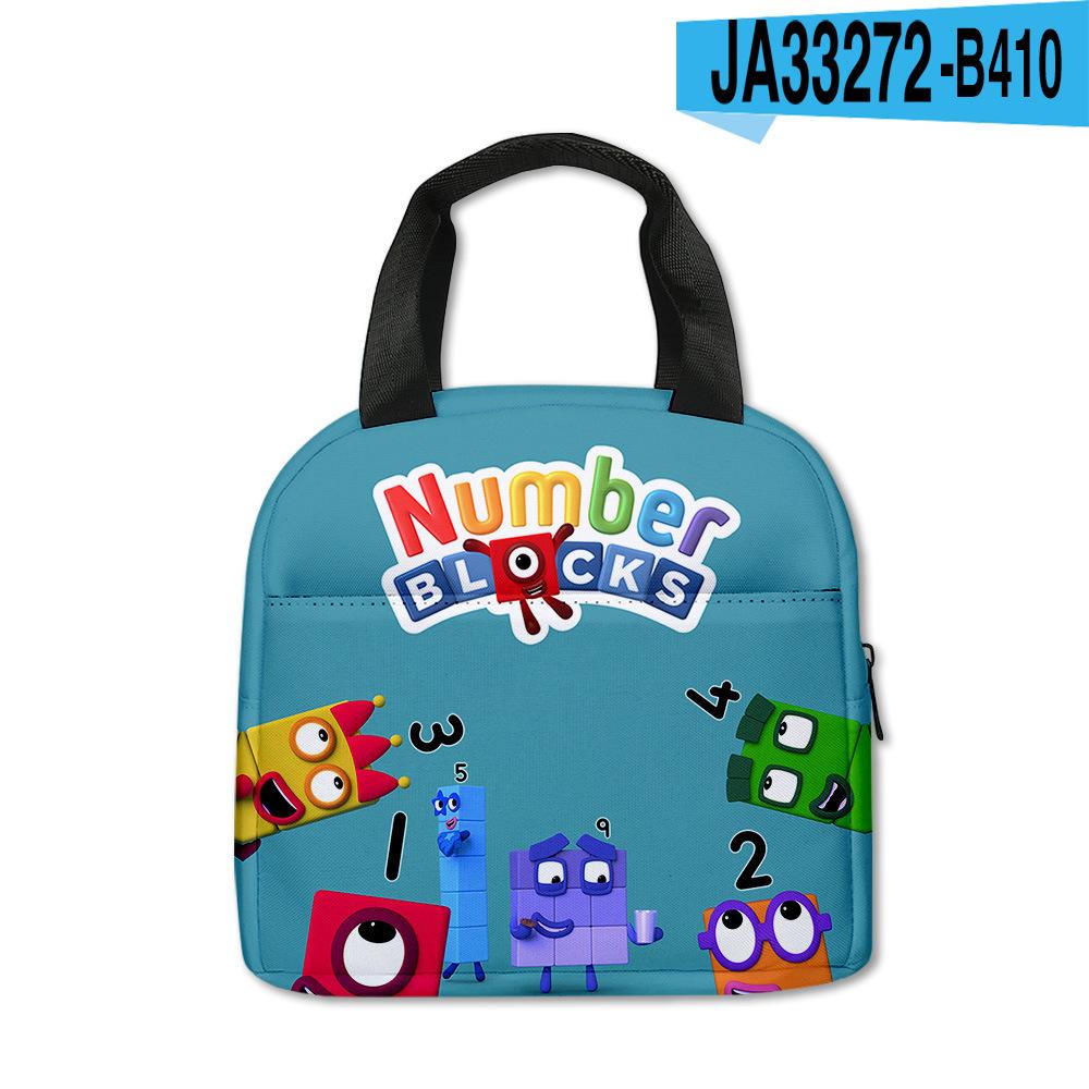 Digital Building Block Numberblocks Lunch Bag Elementary School Student Carry Ice Bag Children'S Meal Bag With Meal Bag