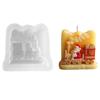 Driving Train Santa Claus Silicone Candle Mold - DIY Christmas Gift Aromatherapy Gypsum Craft Soap Mold, Holiday Party Gift