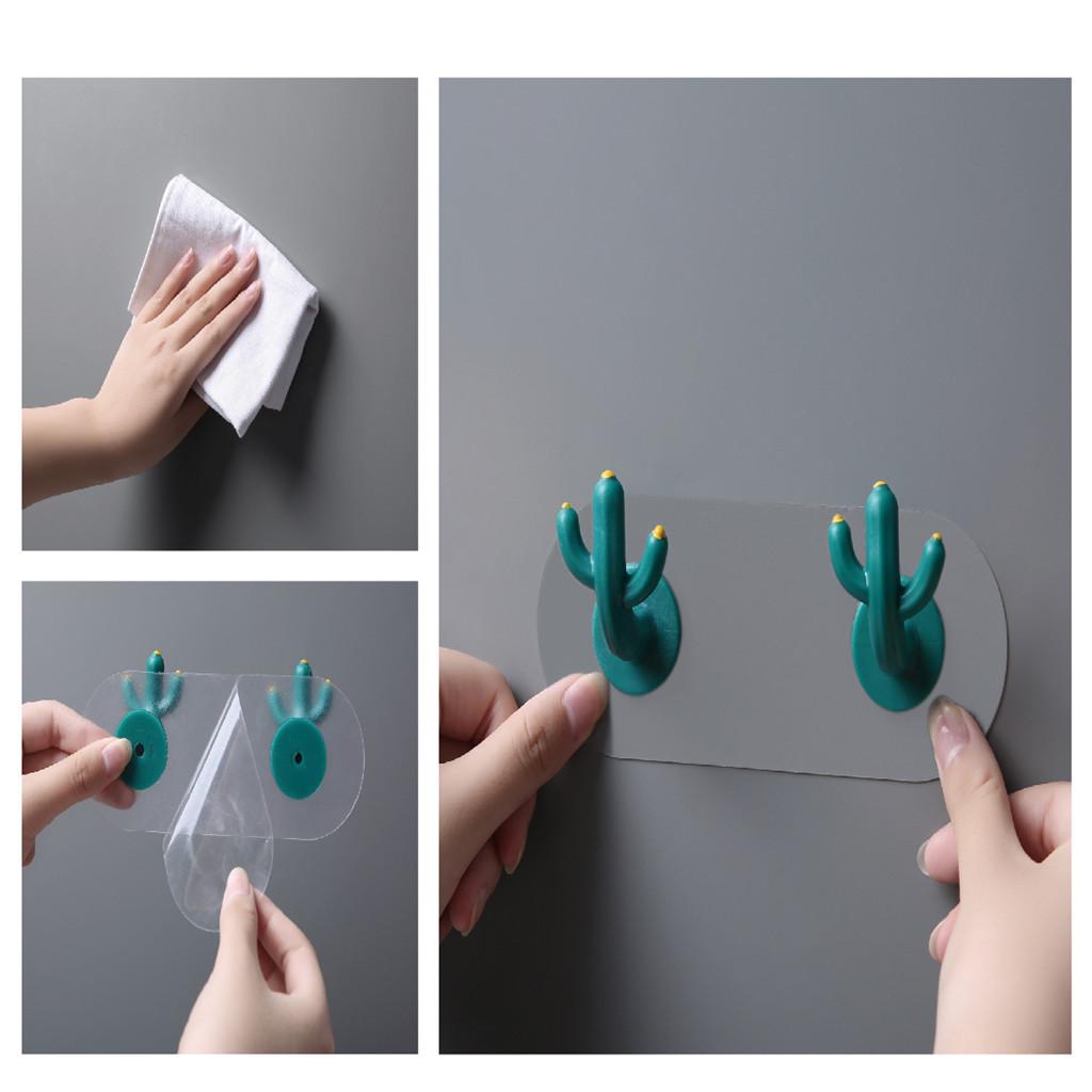 Cactus hook creative seamless wall decoration wall hanging  punch sticky