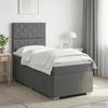 Box Spring Bed with Mattress Dark Gray 80 X 200 Cm Fabric